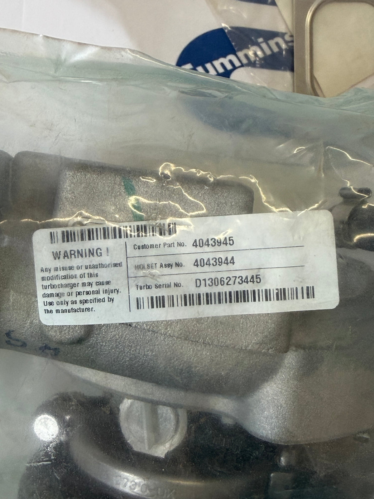 Cummins 4955725 Turbocharger Kit, NIB