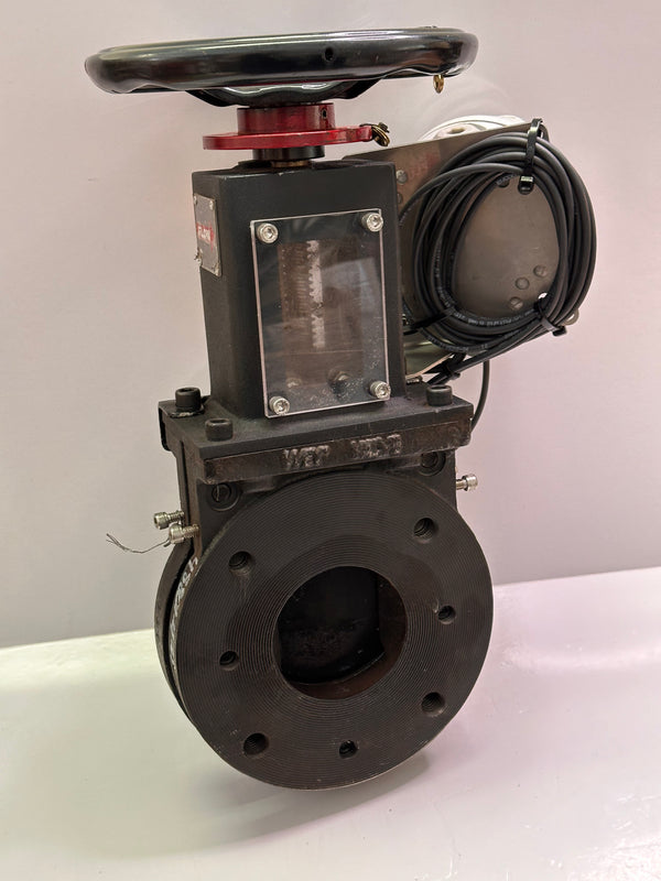 WEY W Series Knife Gate Valve Size 3 with Handwheel including 2 ifm IGT202 Inductive sensors and Junction box