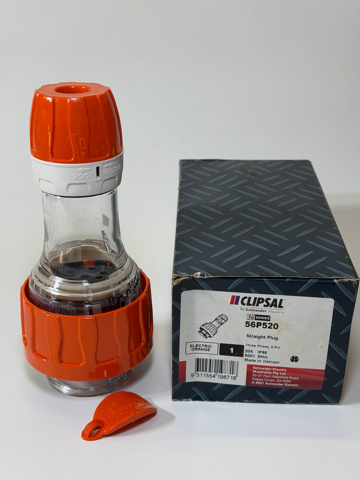 Clipsal 56P520-EO 56 Series 5 Round Pin, 20A Straight Plug, Three Phase