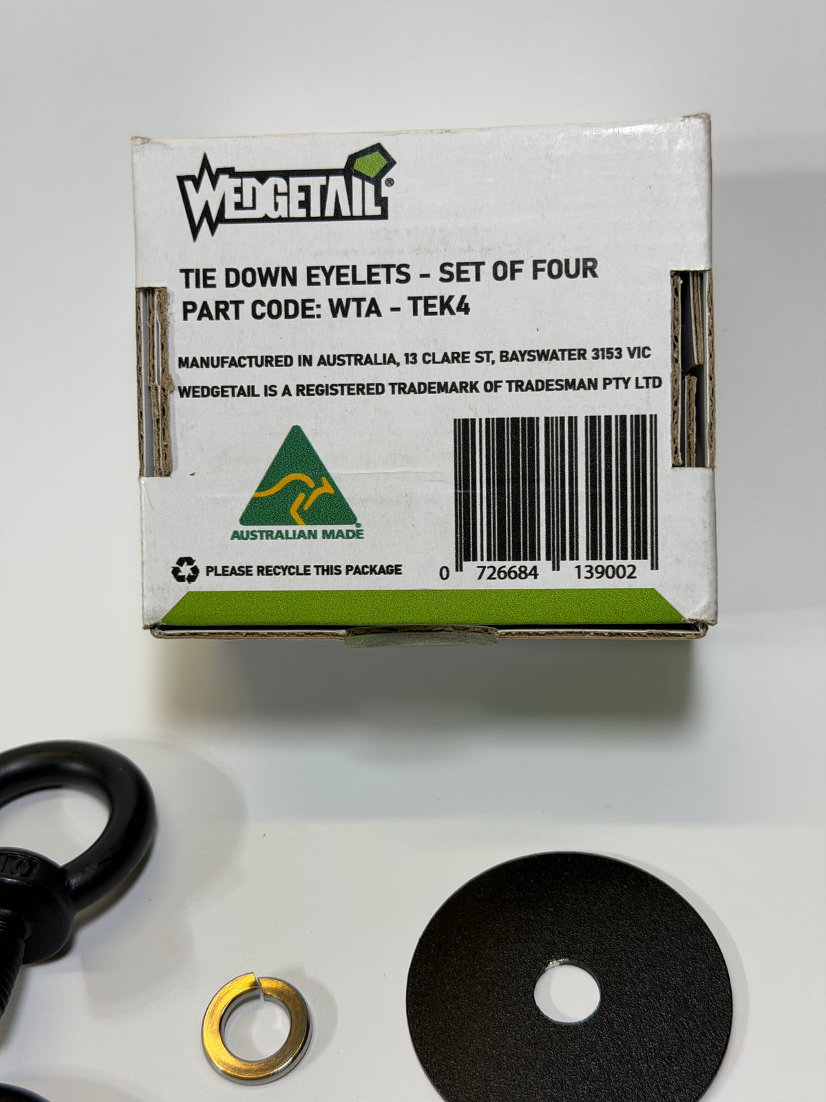 Wedgetail WTA-TEK4 Tie-Down Eyelet Kit — 4 Piece, Black