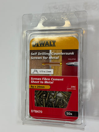 DeWalt DTB470 Ribbed Countersunk Screw, 250 piece pack