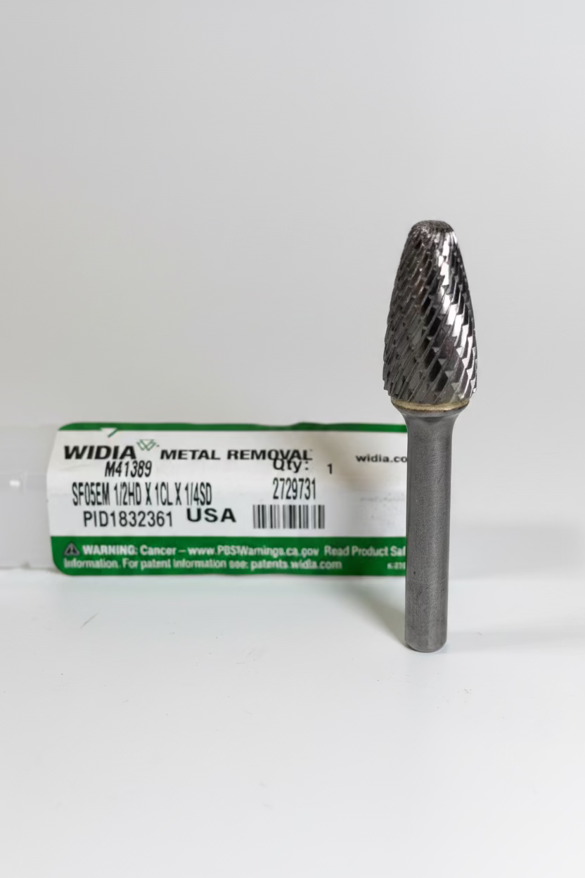 Widia M41389 Master Cut Tree Carbide Burr — 1/2 in Head, 1/4 in Shank