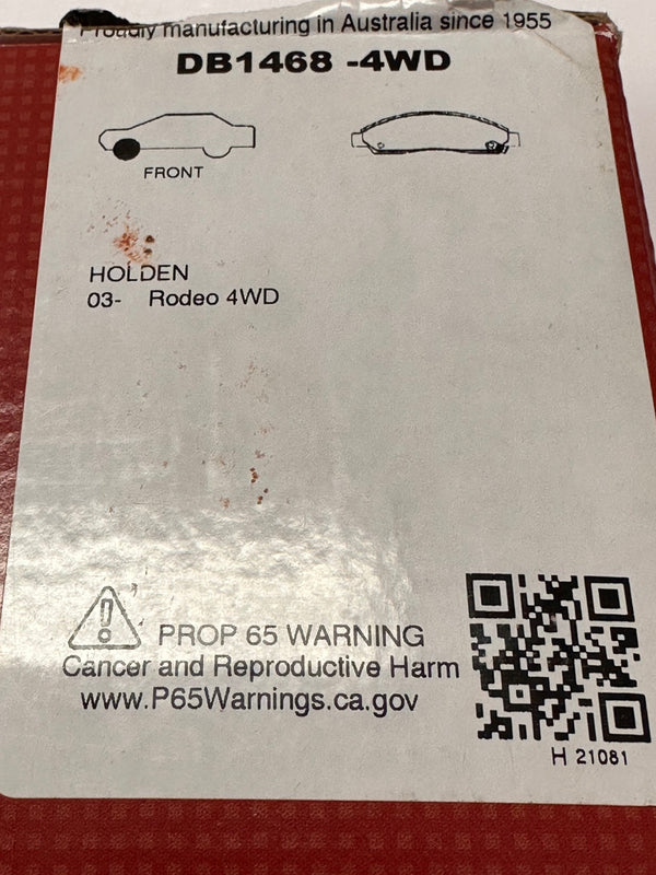 BENDIX Brake Pads DB1468-4WD