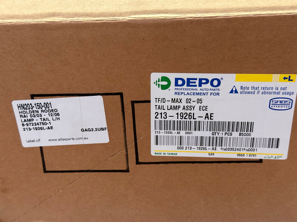 DEPO 213-1926L-AE Tail Light Assy L/H