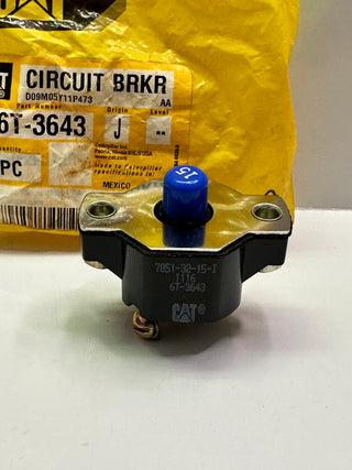 6T-3643 15A Circuit Breaker Assembly with Manual Reset