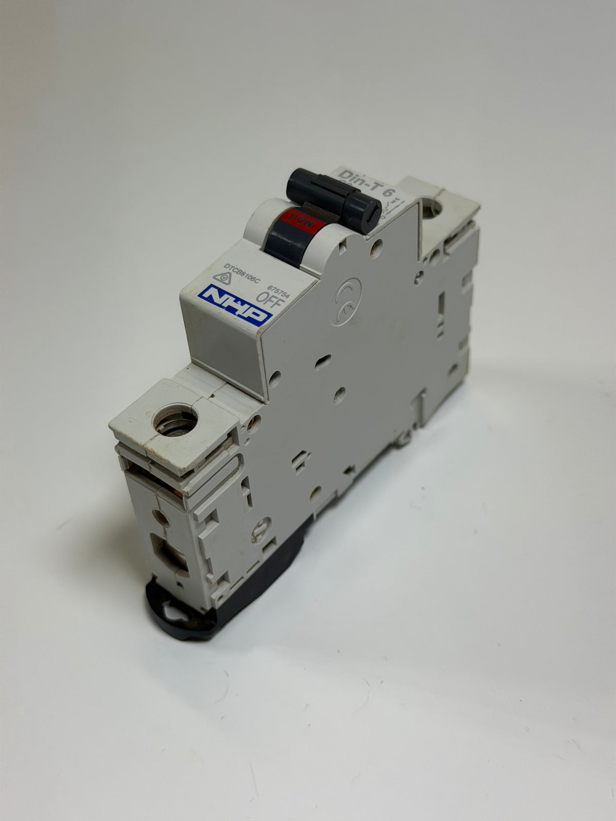 NHP DTCB6106C DIN-T Miniature Circuit Breaker, 6A, 1 Pole, C Curve