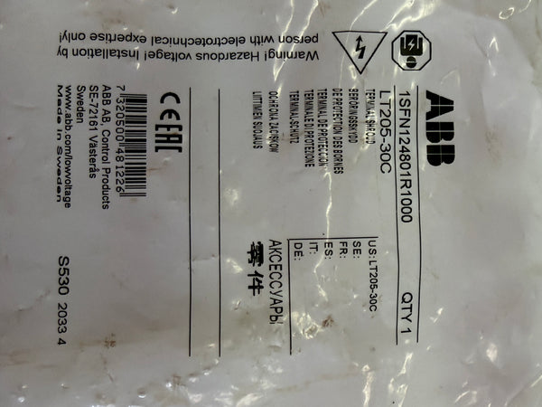 ABB 1SFN124801R1000 Terminal Shroud, LT205-30C