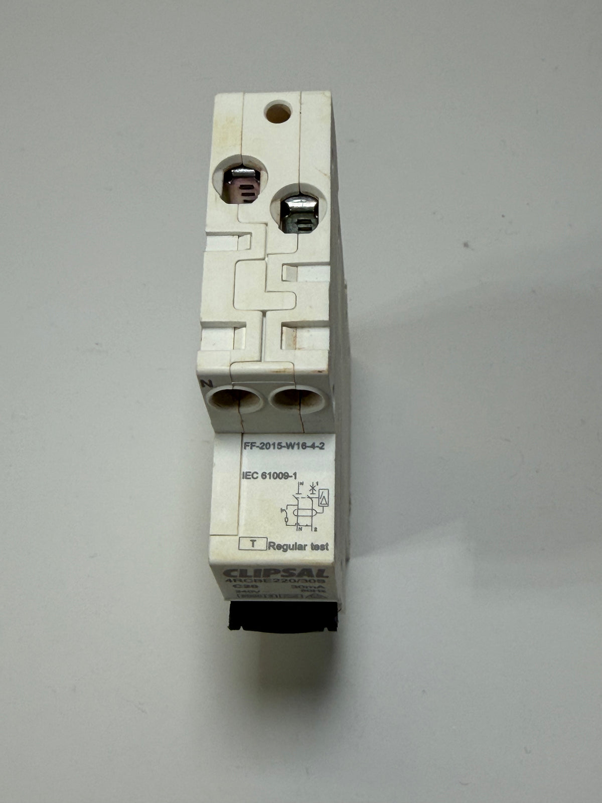 Clipsal 4RCBE220/30S Slim RCBO — 20A C-Curve, 30mA Type A, 1P+N