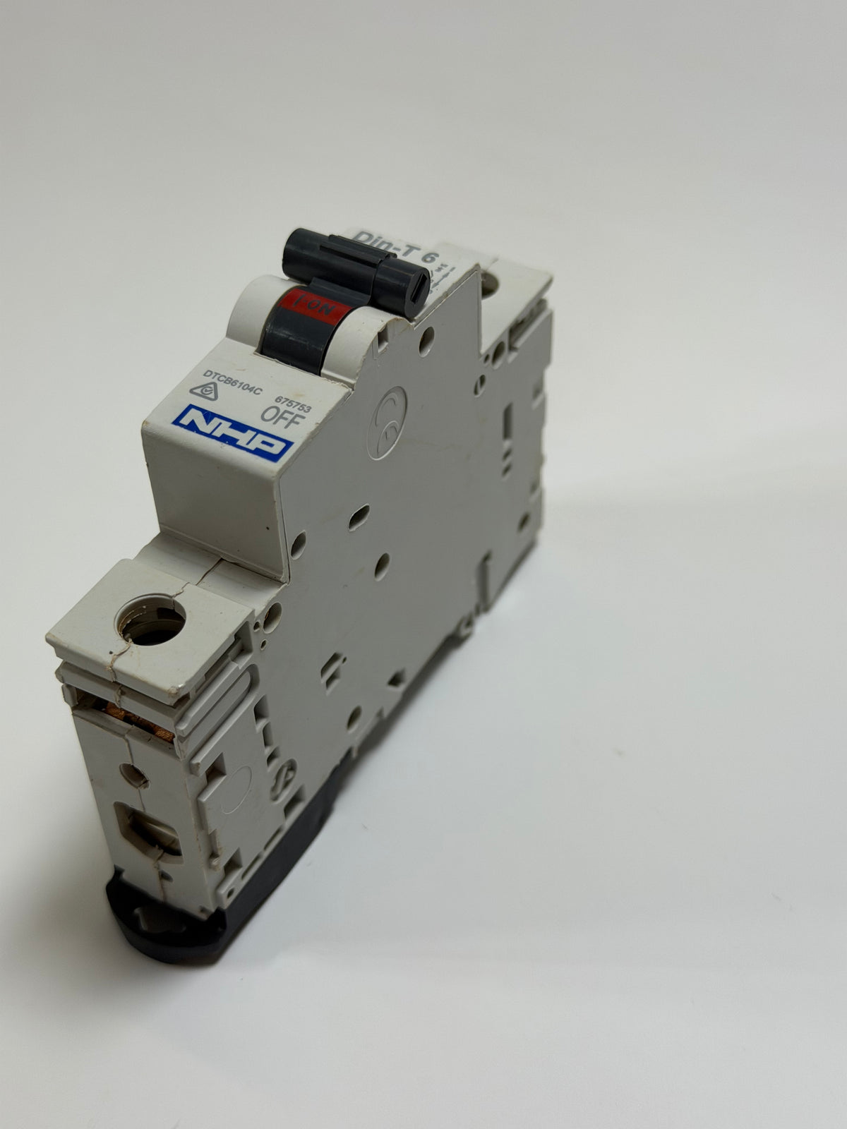 NHP DTCB6104C DIN-T Miniature Circuit Breaker — 4A, 1 Pole, C Curve