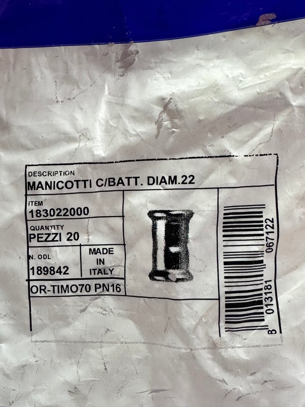 183022000 ø22 Stainless Steel 316L Sleeve to press
