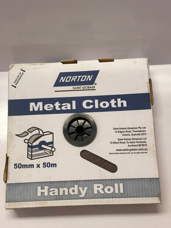 NORTON Handy Roll 66623320805 Metal Sanding Cloth 50mm x 50M, P100