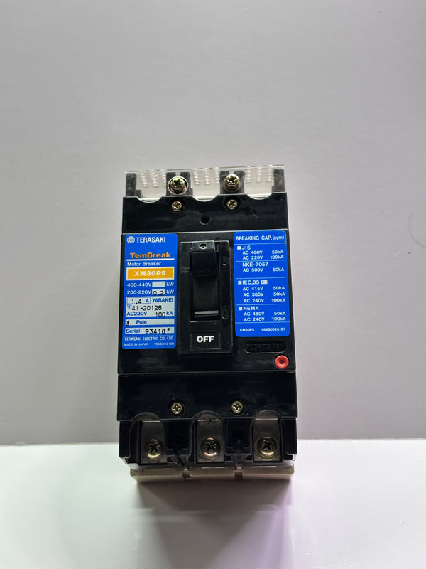 Terasaki XM30PS 3 Pole, 1.4A Power Switching Circuit Breaker