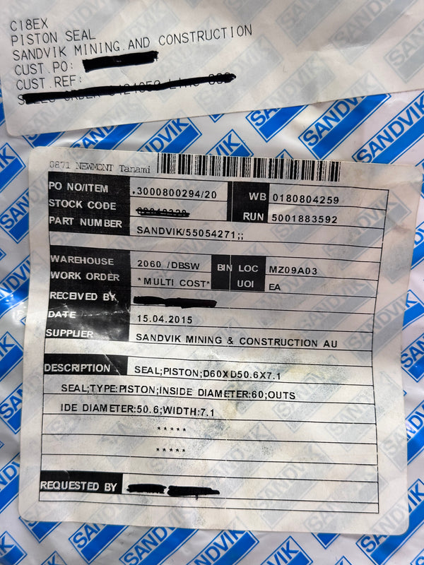 Sandvik 55054271 Piston Seal