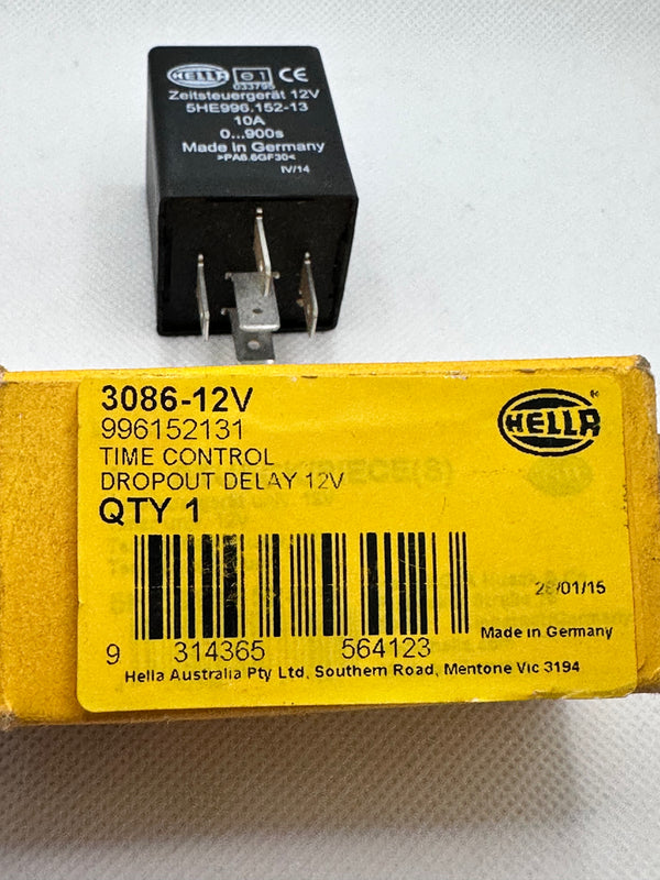 Hella 3086-12V 5 Pin Time Control Unit with Drop-Out Delay 20/10A 5HE 996 152-132