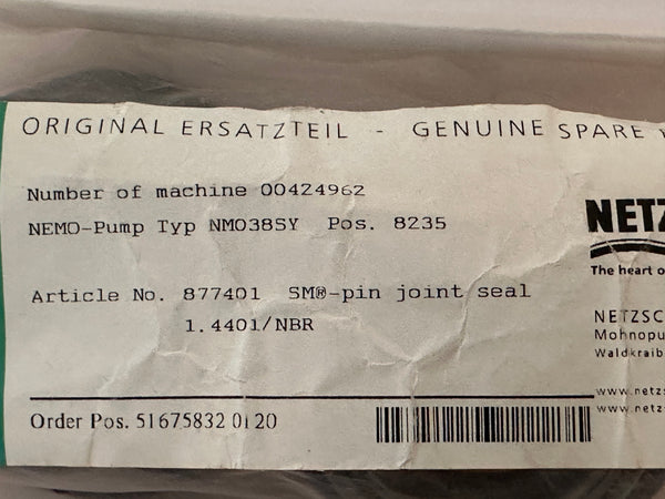 NETZSCH Seal SM for Hydraulic Pump 877401