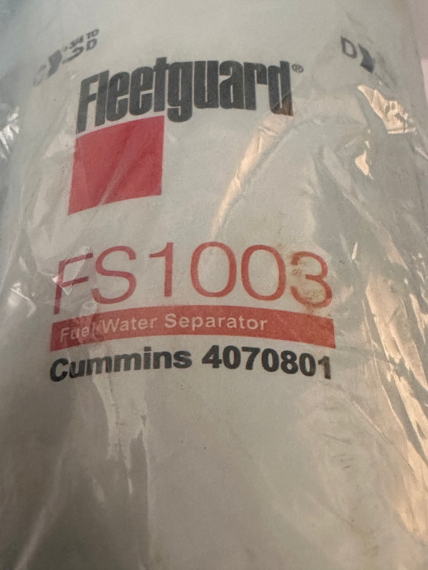 FLEETGUARD Fuel Water Separator Filter FS1003 | Mining & Industrial Surplus