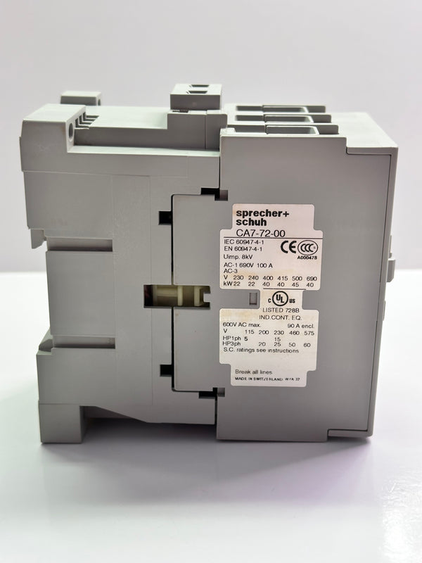 Sprecher + Schuh CA77200240VAC Contactor 37kW, 3 Pole - 240VAC Coil