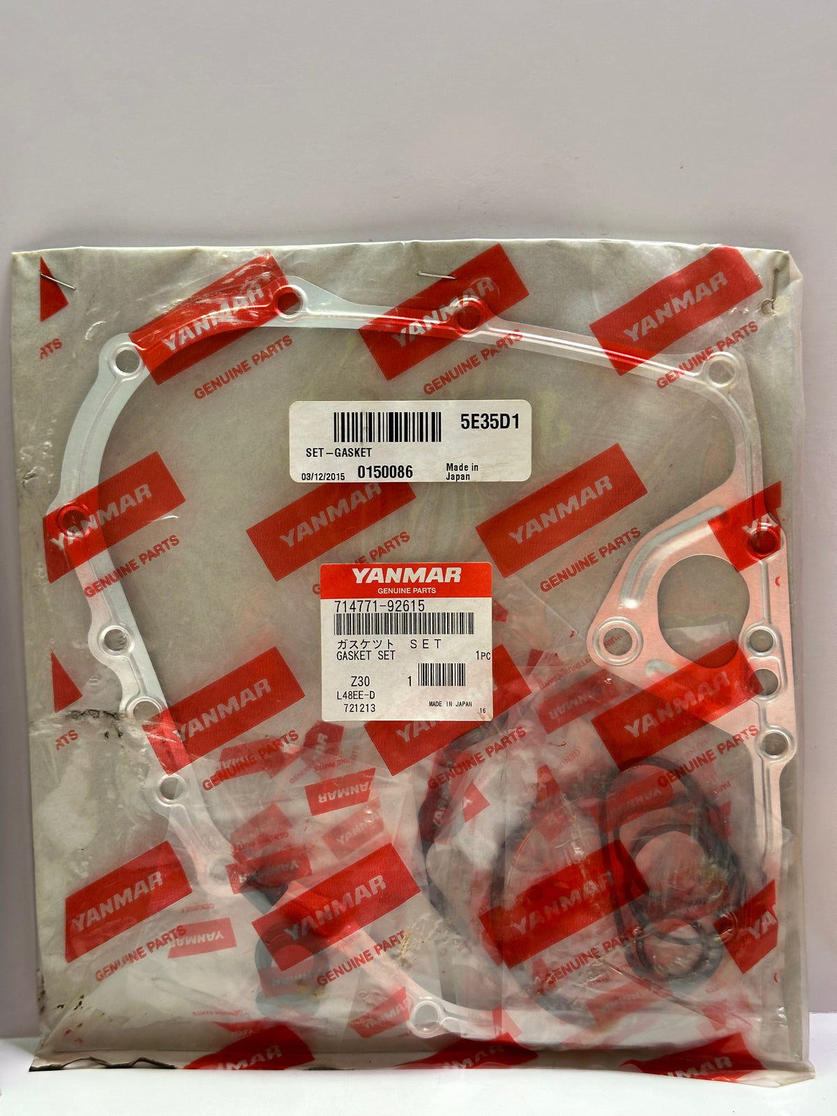 Yanmar 714771-92615 Genuine Engine Gasket Set – L48EE