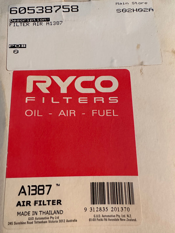 RYCO A1387 Air Filter