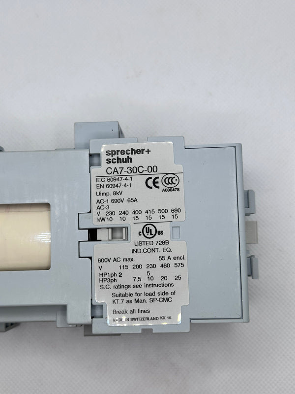 Sprecher + Schuh CA7-30C-00 110VDC Contactor