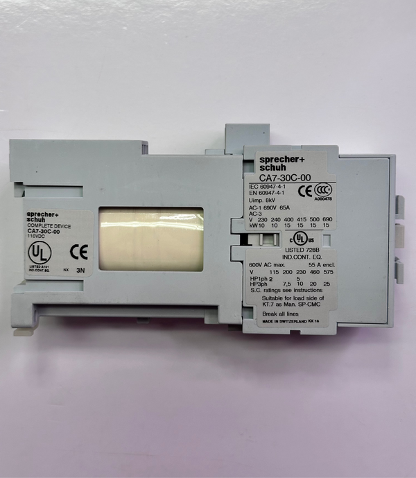 Sprecher + Schuh CA7-30C-00 110VDC Contactor