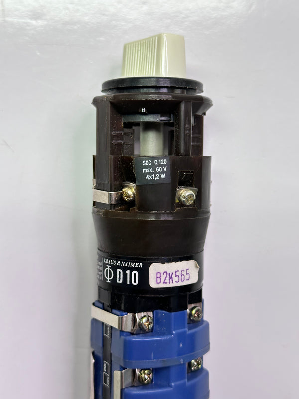 Kraus & Naimer D10 - 10A, 600V AC / B2K565 Rotary Cam Switch