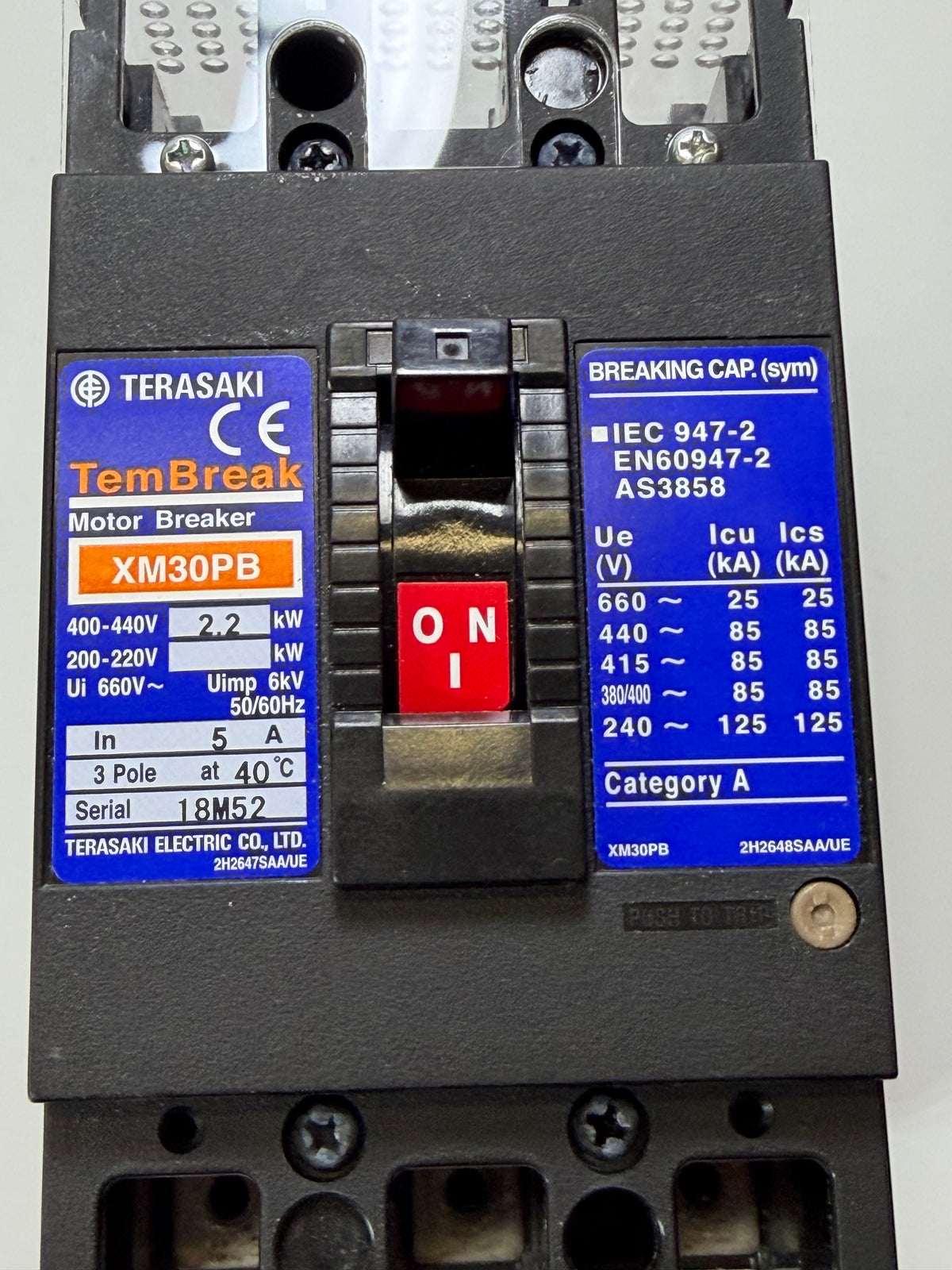 Terasaki XM30PB53P TemBreak 1 MCCB – 3 Pole, 5 A