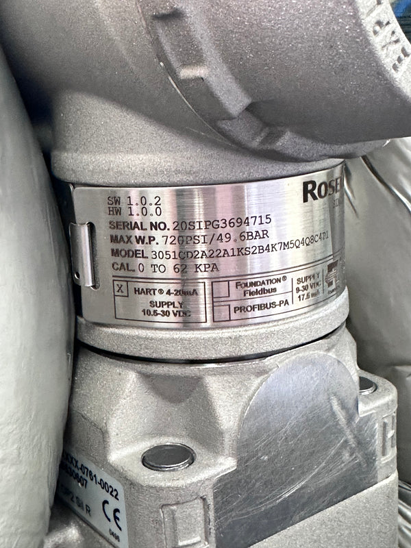 Rosemount 3051 Coplanar Pressure Transmitter - 3051CD2A22A1KS2B4K7M5Q4Q8C4P1