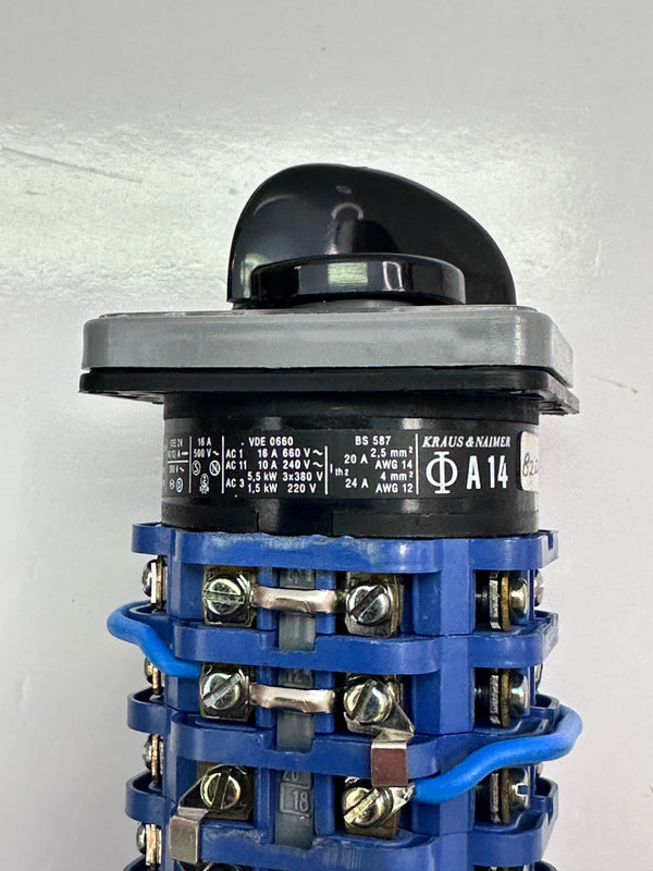 Kraus & Naimer A14 Rotary Cam Switch - 4 Position, 16A