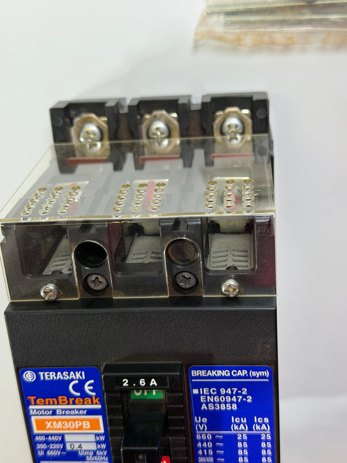 Terasaki TemBreak 1 XM30PB263P MCCB — 3-Pole, 2.6A