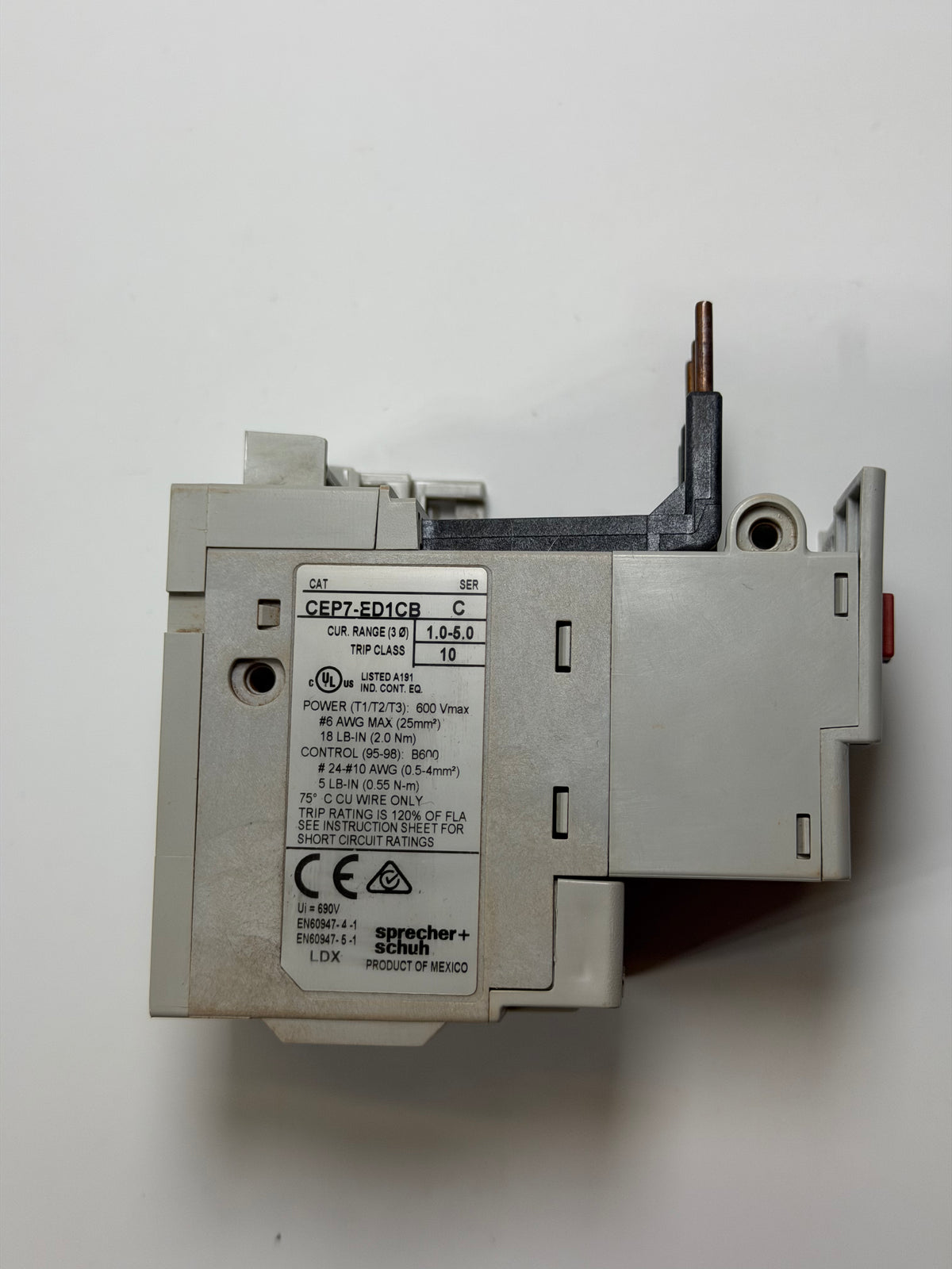 Sprecher + Schuh CEP7-ED1CB Electronic Overload Relay - 1.0–5.0A