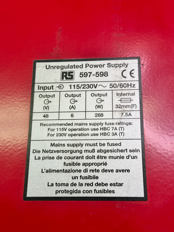 RS 597-598 Encapsulated Linear Power Supply, 240V AC Input, 48V dc Output, 6A, 288W