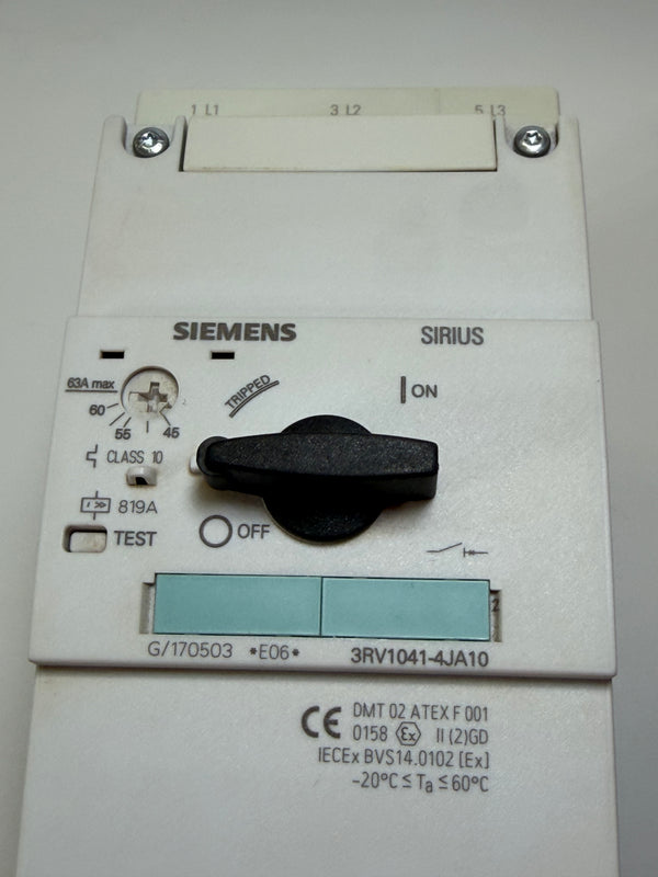 Siemens 3RV1041-4JA10 Circuit Breaker for Motor Protection, Size 3