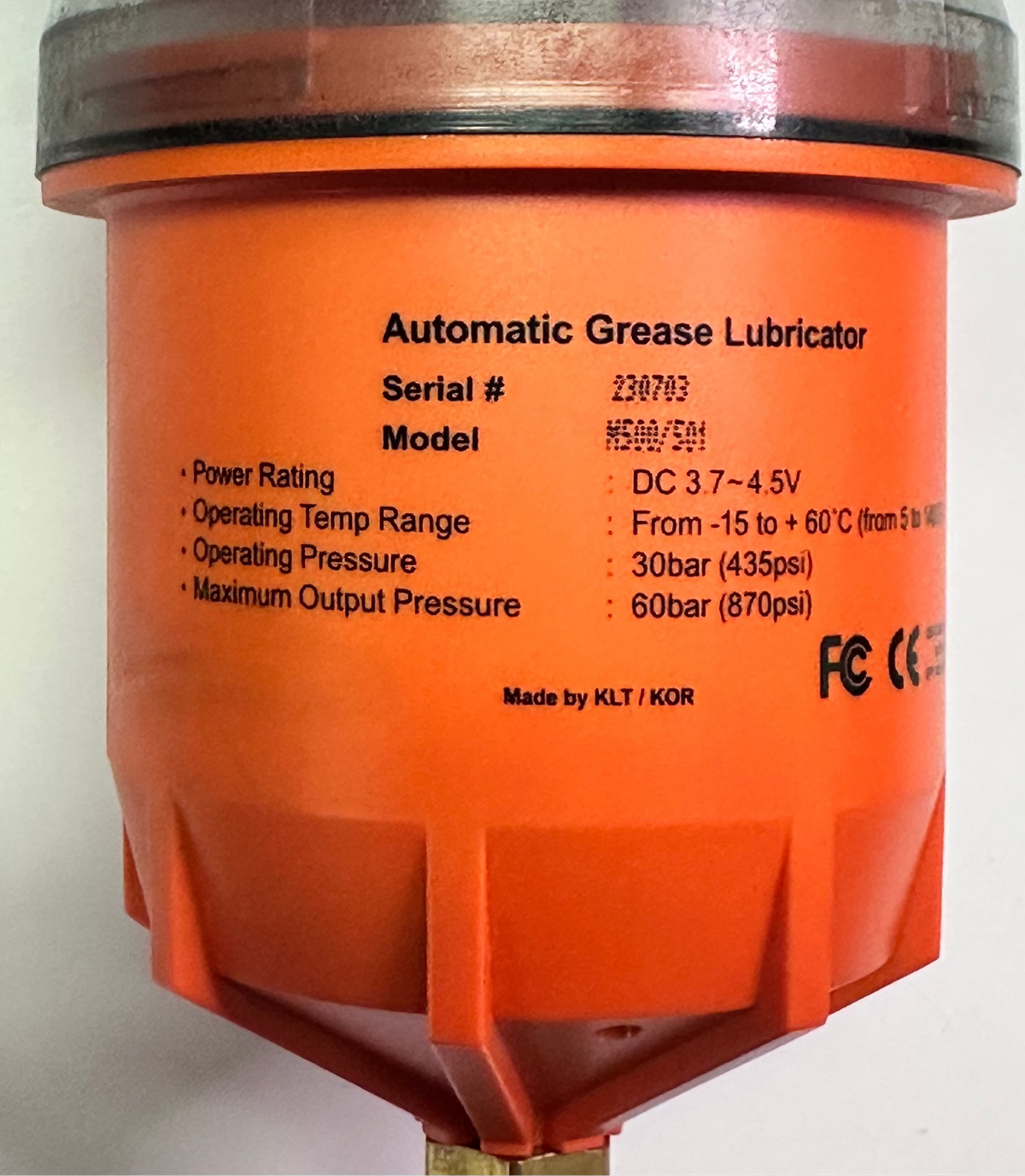 Pulsarlube M Series Electromechanical Automatic Single Point Grease Lubricator, M500-501