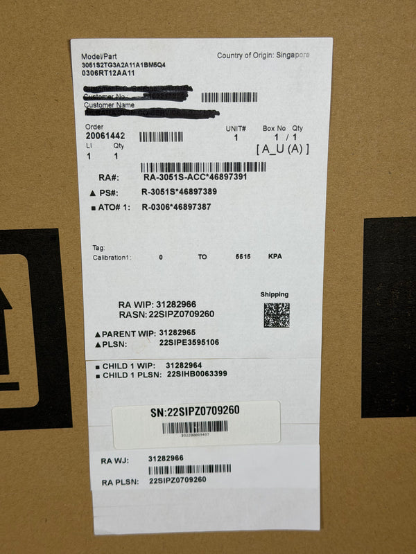 Rosemount 3051S In-Line Pressure Transmitter and 306 Manifold, 3051S2TG3A2A11A1BM5Q4 0306RT12AA11