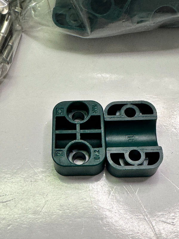 Stauff SP-216-PP-H-DP-AS-M-W5 Clamp Assembly Standard Series Size 2 Ø16mm Polypropylene W5 Weld Plate Cover Plate, Hex Head Bolt Smooth 1110015533
