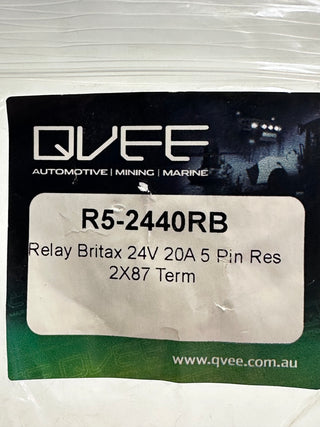 Britax R5-2440R Mini Relay, 24V, 20A 5 Pin
