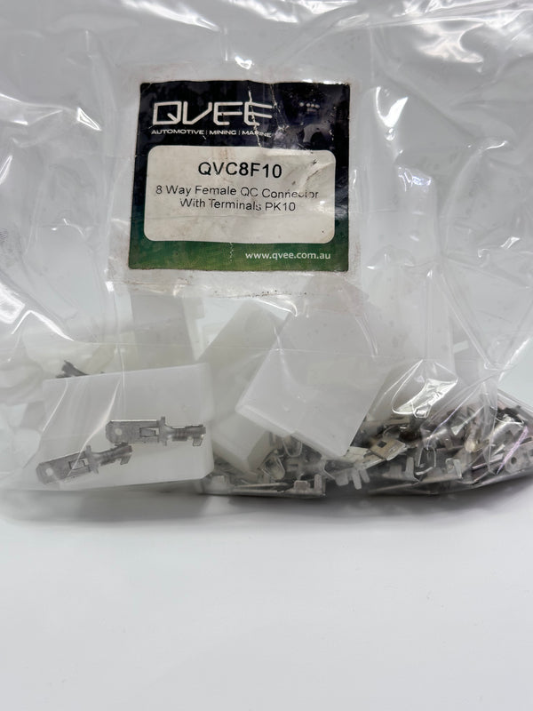 QVC8F10 - 8 circuit reverse female housing (8MA-250), 80 x male terminal (805502BL2)