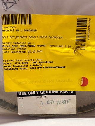 VM Motori 36512001F Cogged V-Belt for Detroit Diesel