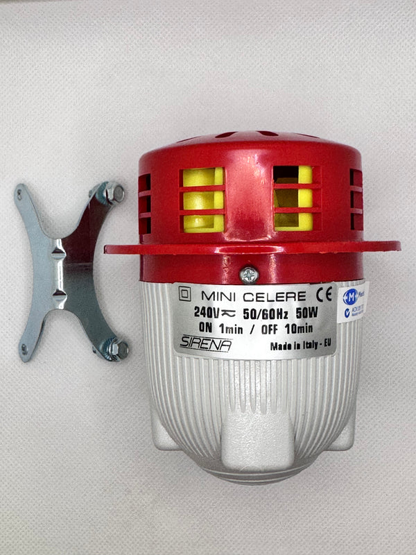 Sirena ELECTRA MINICELERE 240V Electro-Mechanical Siren - Grey Base