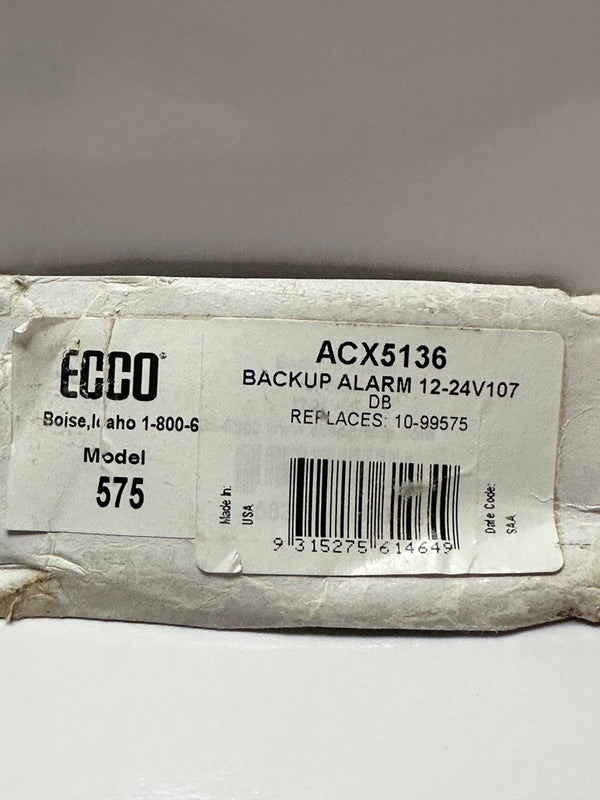 Ecco ACX5136 Back Up Alarm, 12/24V, 107Db Fixed