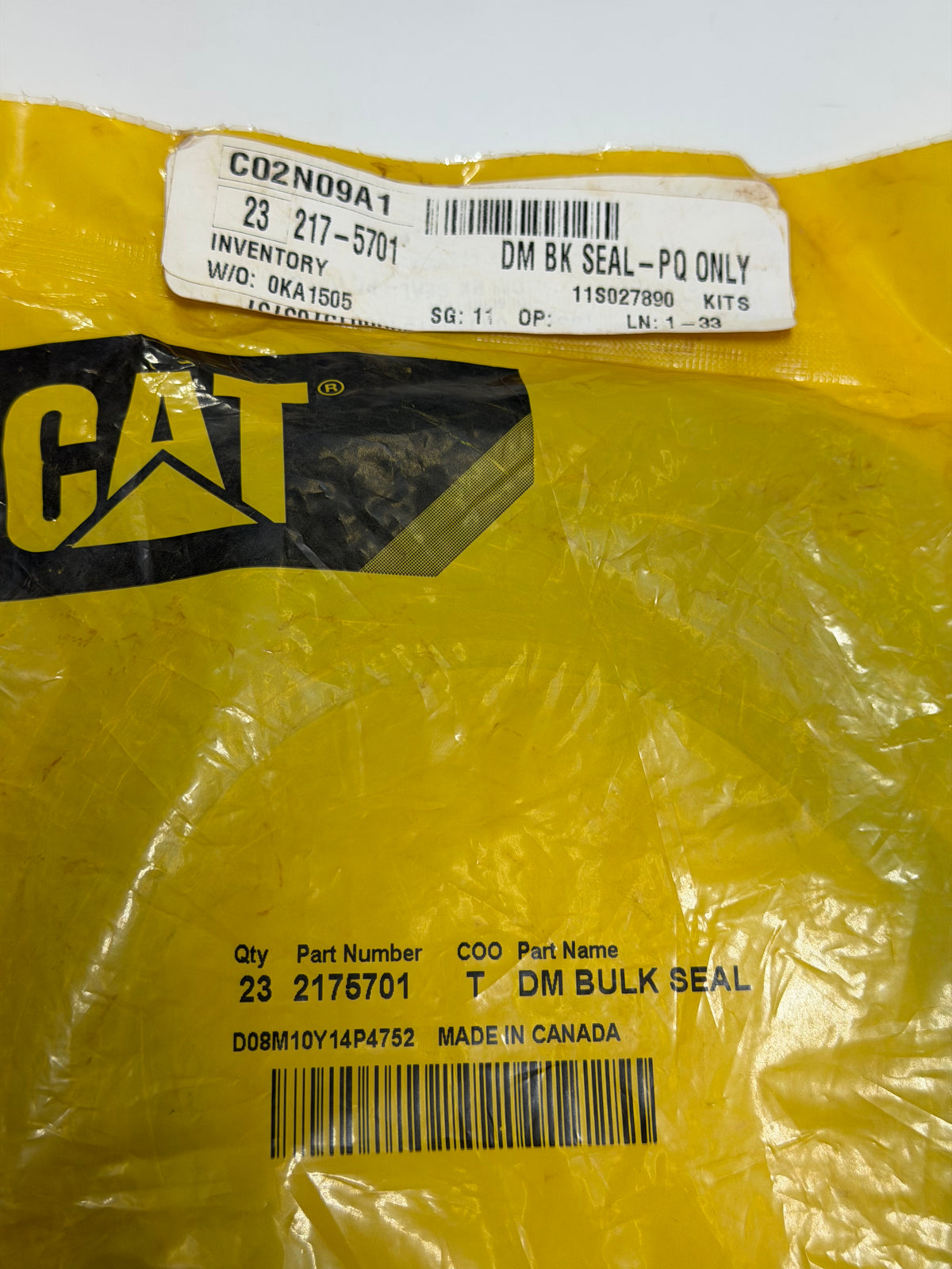 217-5701 4.45mm Thick Bulk Ribbon Seal - Genuine CAT Part