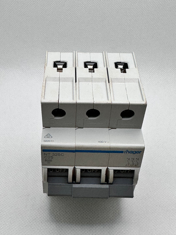 Hager NT325C C-25A 3 Pole Miniature Circuit Breaker