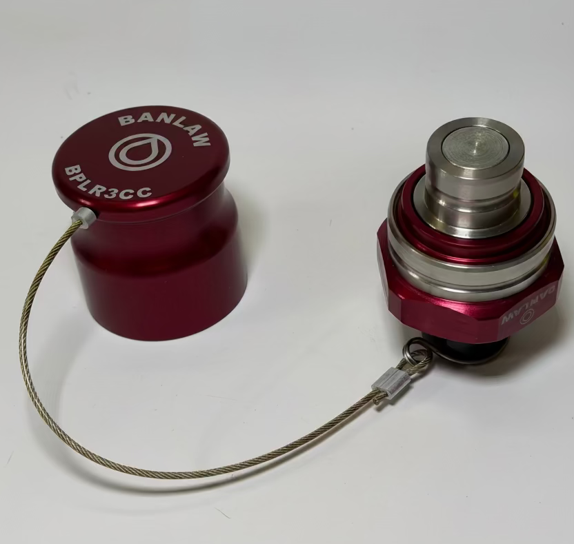 Banlaw BPLR3BE BEC Compatible 3/4" Flush Face Receiver with Cap, RED