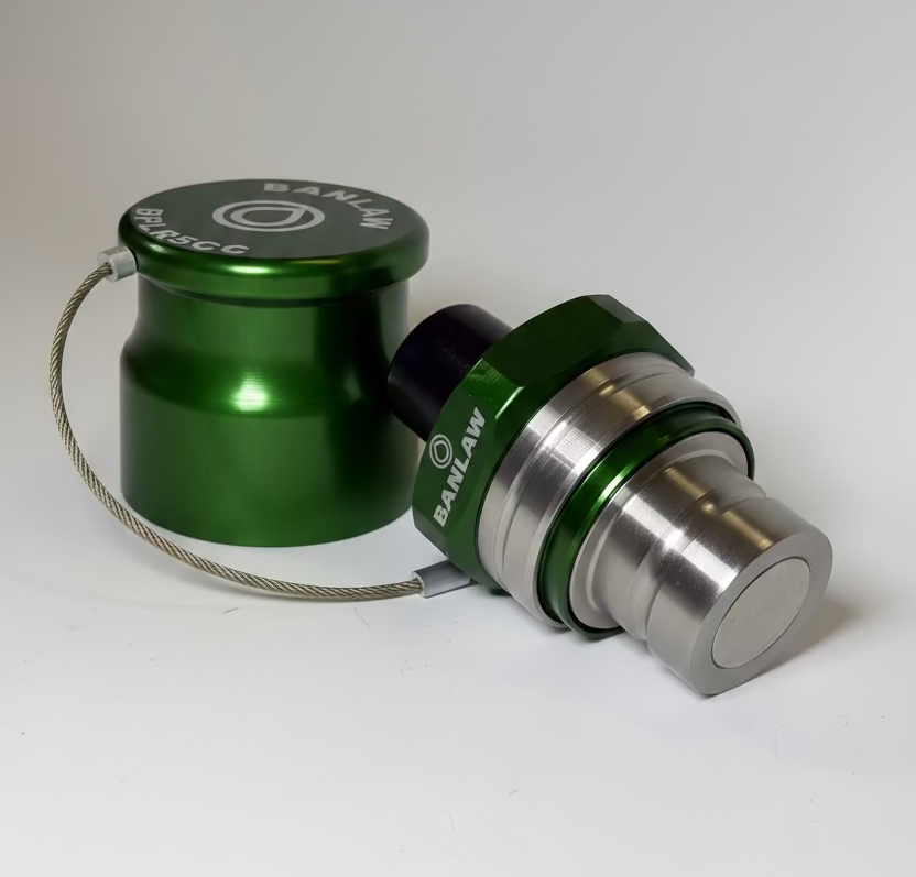 Banlaw BPLR5BE Size 5 Flush Face Fluid Transfer Receiver, 3/4", Green with Cap