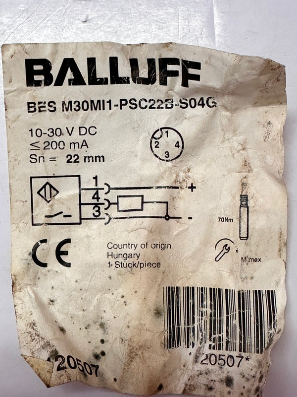 BALLUFF BES M30MI1-PSC22B-S04G Inductive Sensor