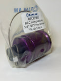 Banlaw BPLR7BE Size 7 Flush Face Fluid Transfer Receiver, Purple, 3/4" NPT with CAP