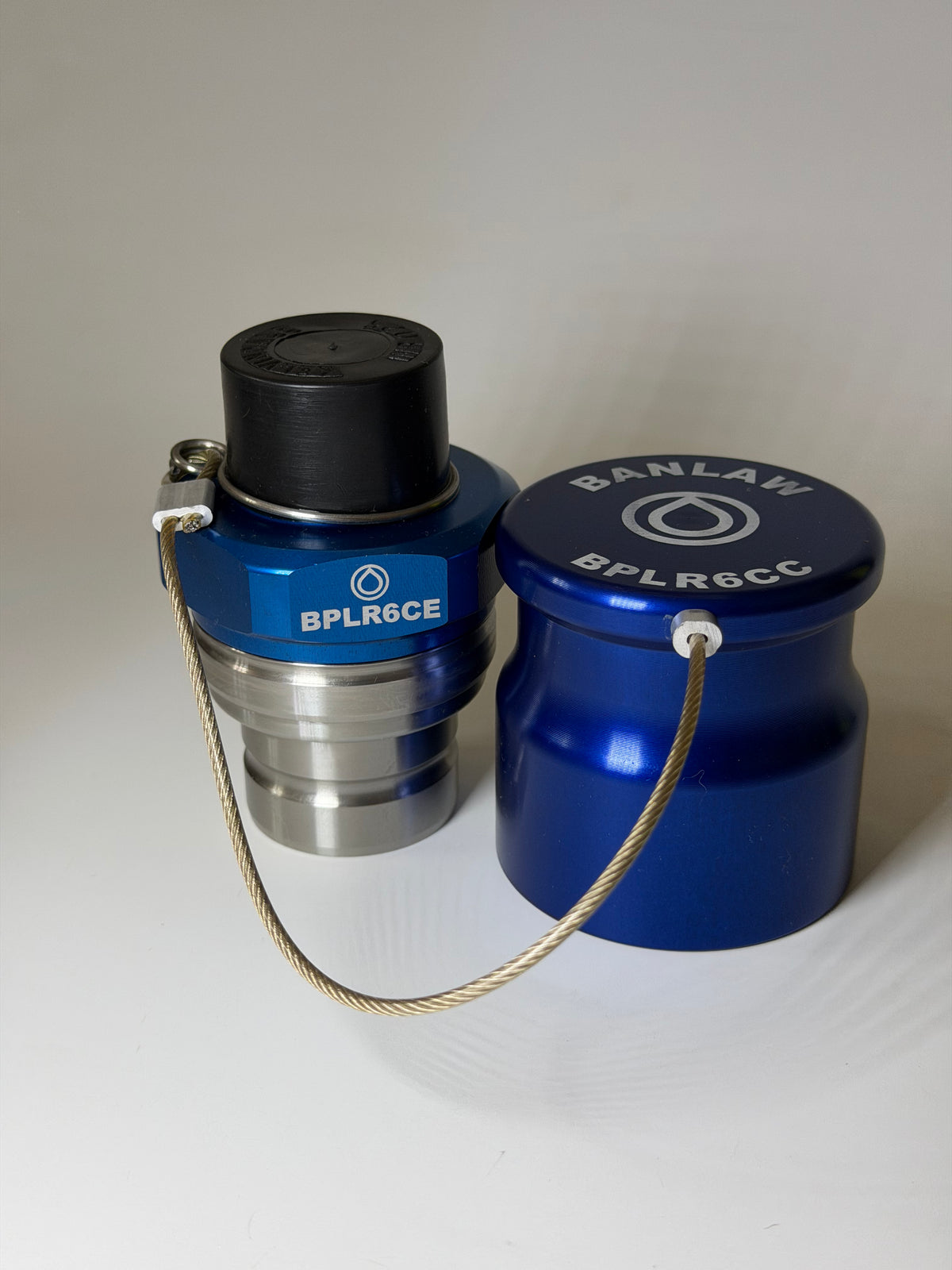 Banlaw BPLR6CE 1" Flush Face Receiver & Cap, Blue