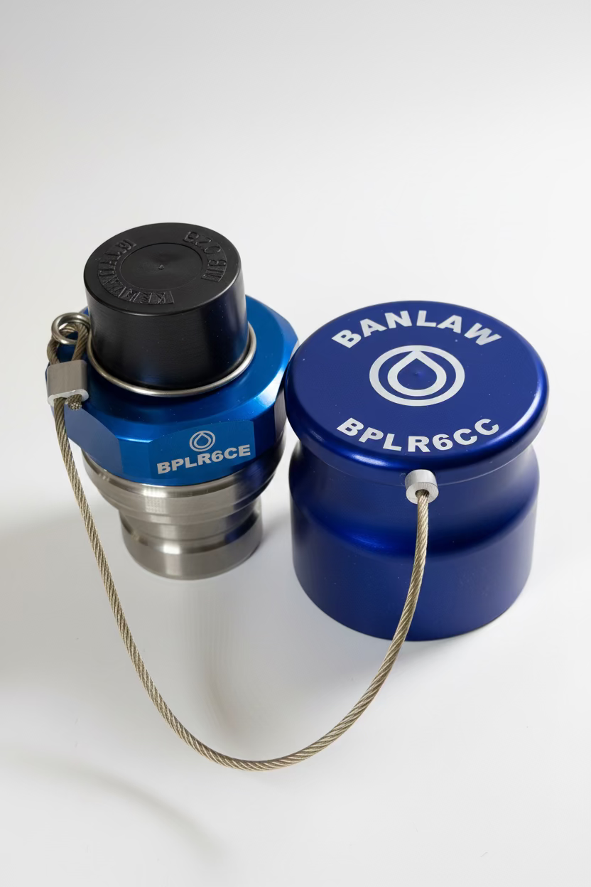 Banlaw BPLR6CE 1" Flush Face Receiver & Cap, Blue