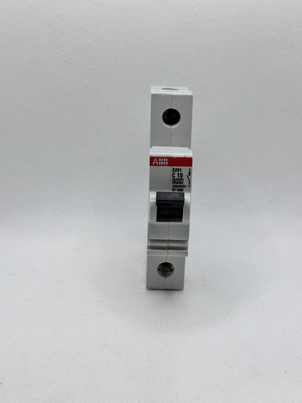 ABB S251C 10A Thermal Magnetic Miniature Circuit Breaker 1P, 10A